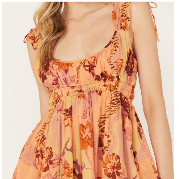FREE PEOPLE - Vernon Mini Dress in Orange - Size Medium - Picture 2 of 5